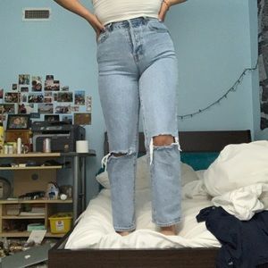 Pacsun Lightwahsed High Waisted Straight Jeans